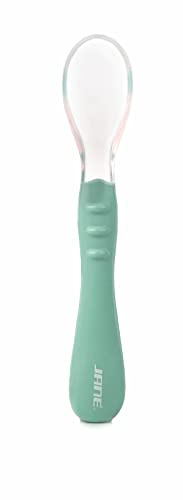 Jané cucchiaio di silicone, set da 3, a partire da 4 mesi, cucchiaio di apprendimento, silicone morbido, lavabile in lavastoviglie