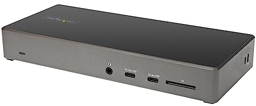 StarTech.com USB C Triple 4K Monitor Docking Station - 100W Power Delivery - DP 1.4 Alt Mode & DSC, 2 DisplayPort/HDMI 2.0-6 USB (2 at 10Gbps), SD - Windows/Chrome (DK31C2DHSPD) - Black & Space Gray