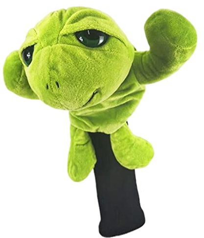 Milageto Plüsch Tier Golf Headcover, Kreative Plüsch Golfschläger Abdeckung Tiere, Golf Club Schutzhülle für Fahrer, Fairway Holz, Geschenk für Männer Frauen, Schildkröte