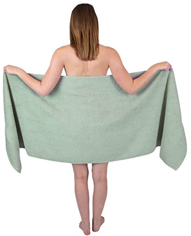 Betz Saunatuch XXL Badetuch Liegetuch Strandlaken Saunahandtuch Premium Frottee 100% Baumwolle Größe 70 x 200 cm Farbe heugrün