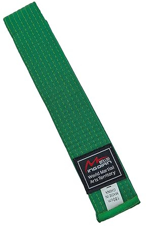 MingQian Taekwondo bälte, karate, Judo, Aikido kampsporttillbehör, färgklass: Vit, gul, grön, blå, röd, svart, midjebredd 4 cm, längd 200 cm-320 cm (320 cm, grön)
