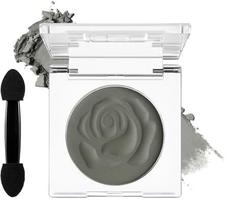 DE'LANCI Single Dunkelgrau Lidschatten,Grau Matte Lidschatten Makeup, Grau Eyeshadow Wasserfester Gut Pigmentiert Langlebig, Grundlegender Grey Eyeshadow für Wasteland Punk Goth Makeup, Vegan #04