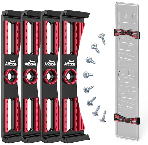 Ancable Kennzeichenhalter Rahmenlos Set, Nummernschildhalterung Auto Nummernschildhalter, Universal Unsichtbare Kennzeichenhalterung, Kfz Kennzeichen Halterung für Deutsche EU Kurze Autokennzeichen