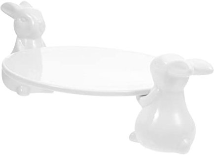 OKUMEYR 1 Pc présentoir à desserts présentoir à gâteaux bol de bonbons décoratif plateau de thé support bonbon presentoir cupcake Récipient alimentaire assiette à dessert céramique blanche