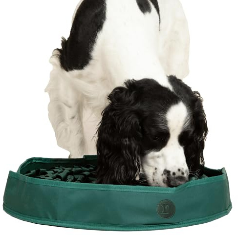 Reggie Snuffle Mat for Dogs, for Calming Support, Reducing Speed Eating, and Mental Stimulation, Durable & Easy to Clean Sniff Mat for Dogs, 20 Large Diameter, Dog Enrichment Toys, Hunter Green