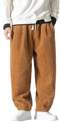 Baggy Hose Cordhose Herren Hosen Weitem Bein Japanisch Hose Cord Pumphose Locker Hip Hop Haremshose Mode Pluderhose Oversized Winter Jogginghose Freizeithose Streetwear