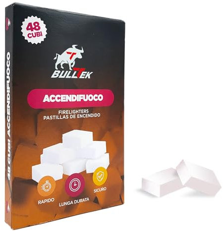 Cubos de encendido rápido – Juego de 48 piezas para chimenea, estufa y barbacoa – Encendido instantáneo y larga duración – Fácil de usar y seguro – Ideal para leña, carbón y pellets