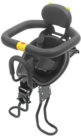 JDBDU Asiento de bicicleta infantil delantero, Asiento de bicicleta ajustable para niños con pedales y respaldo de apoyo, Asiento de bicicleta para niños para bicicleta de montaña y bicicleta de