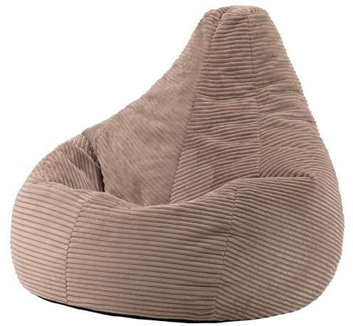 Icon Dalton - Puf reclinable con cordón, Color marrón Moca, puf Grande para Adultos con Relleno Incluido, Silla cómoda, Muebles de Sala de Estar, Muebles de Dormitorio