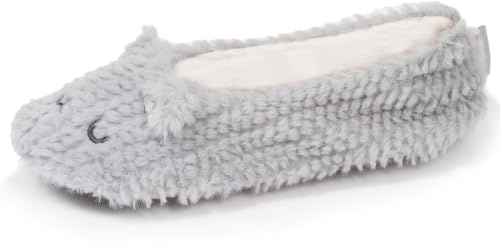 Isotoner Tofflor extra lätta tofflor ballerina-pälsimitation för kvinnor, halkfri sula, 41/42