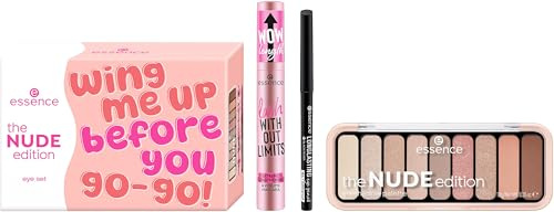 essence the NUDE edition eye set 01 Eye'm So In Love!, coffret maquillage yeux avec mascara, crayon & palette nude pour un regard défini & volumineux