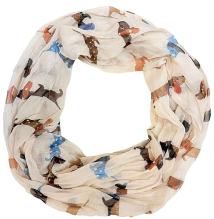 Jeamis regnbåge tax hund siden loop gradient vår rund halsduk unisex sommar lätt halsduk stola hund, tax beige, 160 x 48 cm