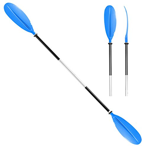 HEIMUNI Kayak Paddel Alu Doppelpaddel Sup Paddel 222cm für Kajak, Schlauchboot, Kanu, Kanadier Boot Ruderboot (Blau)