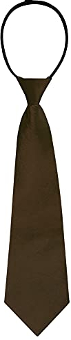 Allegra K Herren Vorgebundene Verstellbare Reißverschluss Einfarbig Tie Krawatte Braun One Size