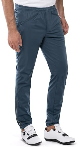 33,000ft Men's Waterproof Cycling Pants, Windproof Breathable Athletic Mountain Bike Pants Running Hiking Sweatpants Sports Blue