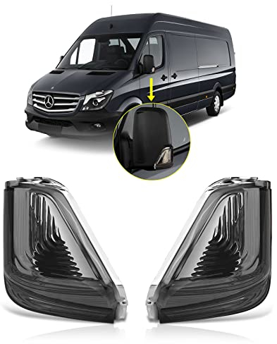 TangMiGe turn signal lights compatible with Mercedes Benz MB Sprinter 906 06/2006-01/2018, 907/910 02/2018-up; Volkswagen VW Crafter 30-50 (2E) 2006-2016, Indicators Blinker (1 Pair Smoke)