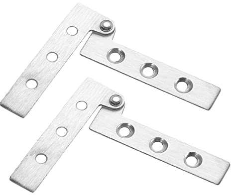 4 Bisagras Pivotantes Ocultas de 360° para Puerta - Bisagra de 7 Formas, Acero Inoxidable - Accesorios de Pantalla de Armario, 100 mm