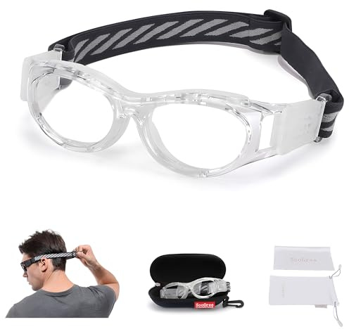 SooGree Kids Sport Goggles Basketball Football Safety Goggles Glasses Boys Safety Eyewear Anti Shock Collision Glasses Frame 7-14 (Transparent)
