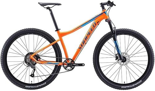 Cykel, 9-växlad mountainbike, herrcykel med aluminiumram med framfjädring, unisex hardtail mountainbike, terräng mountainbike, orange, 29 tum