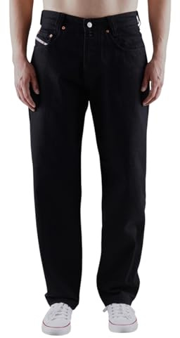 PICALDI® Zicco 471 Jeans | Loose & Relaxed Fit | Pantaloni taglio a carota | casual, largo e ampio, Nero, 36W x 30L