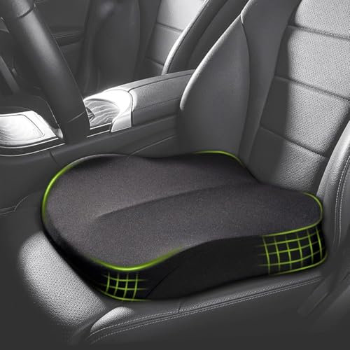 Accmuzzy Car Seat Cushion,Memory Foam Adult Car Booster Seat,Car Seat Cushions for Driving,Soft Comfort Car Seat Cushion for Height,Car Booster Seat for Driver,Home,Office Chair,Wheelchair (Black)