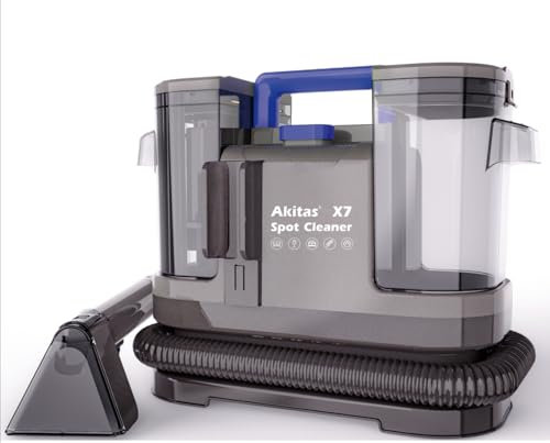 Akitas X7 Spot Cleaner, 600W Portable Carpet & Upholstery Cleaner with Self-Cleaning Function, Dual Water Tanks, Lightweight Handheld Design, Ideal for Pet Stains, Sofas, Rugs, Cars & Upholstery