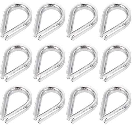 uxcell 24Pcs Wire Rope Thimble, 3/8 M10 Stainless Steel Thimble for 3/8 Diameter Wire Rope, Marine Rigging, Boat, Fishing, Construction, Industrial Applications