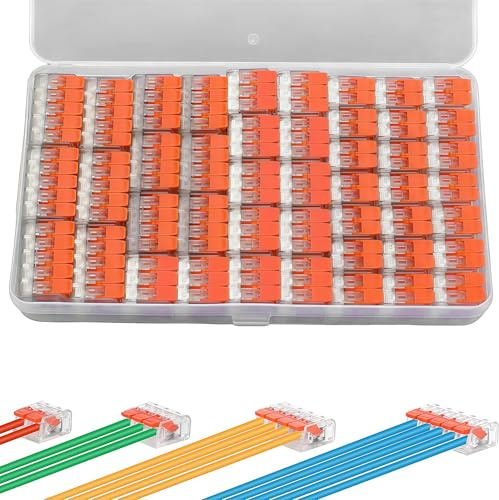 Zuuyye - 80 Stück Kabelverbinder Set, Kabelklemmen Elektro 2/3/4/5 Polig, Verbindungsklemmen bis 4 mm², Werkzeugfreie Hebelklemmen für Feste & Flexible Kabel