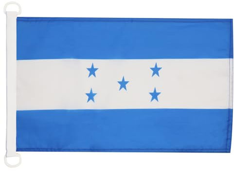 AZ FLAG - Drapeau Honduras - 45x30 cm - Pavillon Nautique Hondurien Spécial Bateau Et Extérieur En Maille Bloquée Avec Anneaux Plastiques Intégrés - 30g