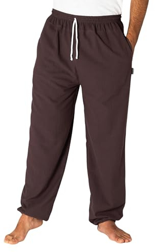 PANASIAM E-Pants långa, bomull, Mörkbrun, M