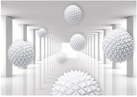 WallArena - Vlies Fototapete Tunnel Moderne Illusion 416x254 cm - Fototapeten - Tapeten - für Wohnzimmer Schlafzimmer - Vliestapete Wandtapete Tapete 3D Effekt- inkl. Kleister