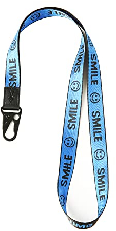 TOOLIN Halsriemen Schlüsselbund für Frauen und Männer,Lanyard für Schlüssel,ID Card Holde,Brieftaschen und Ausweishalter (Lächeln-Blau)