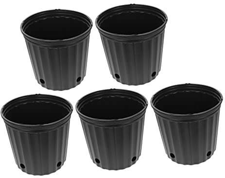 Sosoport 5 Pezzi Vaso Per Piantare Alberi Contenitore Per Piante Da Fiore Contenitore Per Fioriere Per Trapianti Fioriere Per Ringhiere Pentola Vasi Di Fiori All'aperto Black
