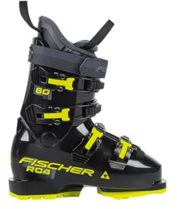 Fischer Skischuhe Skistiefel für Kinder/Jugendliche RC4 60 JR GW Black- MP24/24.5 - Flex 60 - Alpinskischuhe Alpin-Skistiefel Alpinstiefel - Bequeme Passform - für sportliche Youngsters
