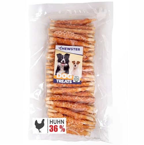 CHEWSTER Bâtonnets à mâcher au Poulet - Friandises pour Chien - Paquet de 85 pièces (800 g)