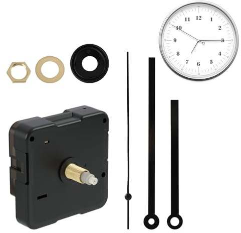 Kit de Movimiento para Relojes de Pared Silencioso, Mecanismo de Reloj DIY con Diseño Ergonómico, Fácil de Instalar, para Reparación y Creación de Relojes, Material Duradero, Color Negro