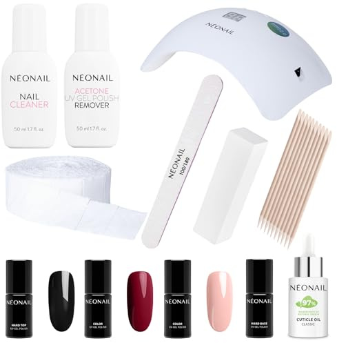NÉONAIL Starter Set mit LED Lampe 22W/48 - 4x UV Nagellack 7,2 ml - LED UV Lampe - Maniküre Set - Starterset mit Lampe - Sets - Nagellack Set - Farben - Manicure - Nagelset