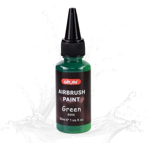 Colorful Green Airbrush Paint - Ready to Spray Acrylic Paint, Water-Based Air Brush Painting Set for Metal, Plastic Models, Leather by Artist & Beginner