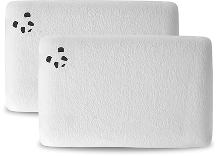 Panda® ActiveFoam+ Bamboo Memory Foam Pillow, 2-Pack | Orthopaedic Head, Spine & Neck Support | Soft Bamboo Cover | Medium-Firm & Supportive | 60 x 40 x 12 cm