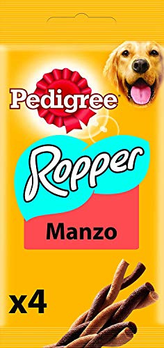 Pedigree Rodeo Ropper, Snack per Cani al Gusto Manzo, 20 Confezioni x 4 Stick da 70 g l’Una, 80 Stick in Totale