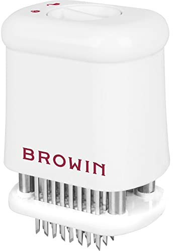 Browin 311401 Strumento batticarne con Sicurezza, 56 Lame in Acciaio Inox, Bianco, Taglia: L, plastica