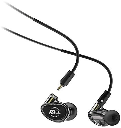 MEE audio - MX1 PRO Dynamic Driver, Customisible, Noise-Isolating, Universal-Fit Modular Musician’s In-Ear Monitors with Detachable Cables - Smoke