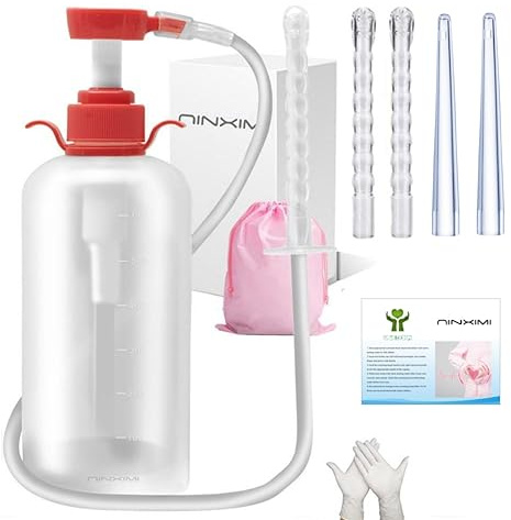 Vaginal Douche Enema Cleaner 600ml Reusable Manual Pressure Anal Vaginal Cleaning System Portable Kit