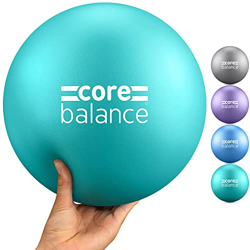 Core Balance Mjuk pilates boll 23 cm/9 tum, liten anti-brist, yogaövning fitness fysioterapi fysisk träning, uppblåsbart sugrör för enkel uppblåsning, 200 kg viktkapacitet