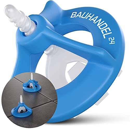 Bauhandel24 - Fliesenverlegehilfe Set 1mm, 200-teiliges Nivelliersystem, Verlegehilfe Gewindehauben, Zuglaschen, Fliesen Werkzeug