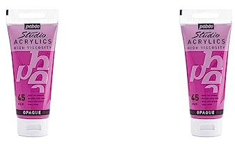 PEBEO Pébéo - Studio Acrylics Fine Acrylic Paint - Pink Acrylic - Opaque Vivid Pink, 100 ml (Pack of 2)