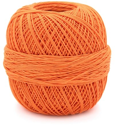 Häkelgarn 10 von Gründl, Filethäkelgarn,Stärke 10, 50 g / 280 m,100% Baumwolle, NS 1,25-1,5 (05 orange)