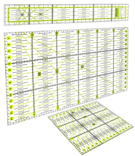 Oenothera 3 Stücke Grad Lineal Set, Transparent Ruler Vorlage, Patchwork Dreieck, Hexagon, Trapezoid, 45 Grad, 60 Grad Lineal, für Nähen, Stoffhandwerk DIY