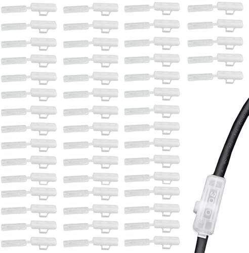 Tcnzdy 50 Stück Kabelclip, Hochwertige Feuchtigkeitsbeständige Drahtetiketten, Wiederverwendbar, Geeignet für 10 mm Breite Drähte und Kabel