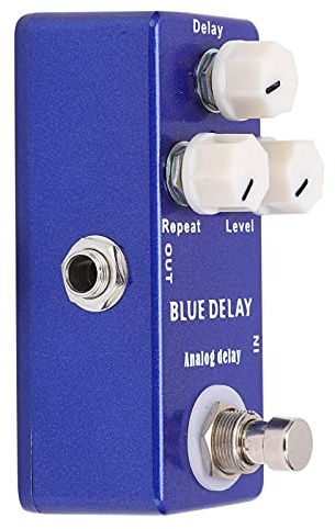 Pedal de Retardo de Guitarra, Pedal de Retardo Boss Pedal de Guitarra de Retardo Pedal de Efecto de Guitarra Mini Blue Delay Analógico True Bypass para Guitarras Eléctricas